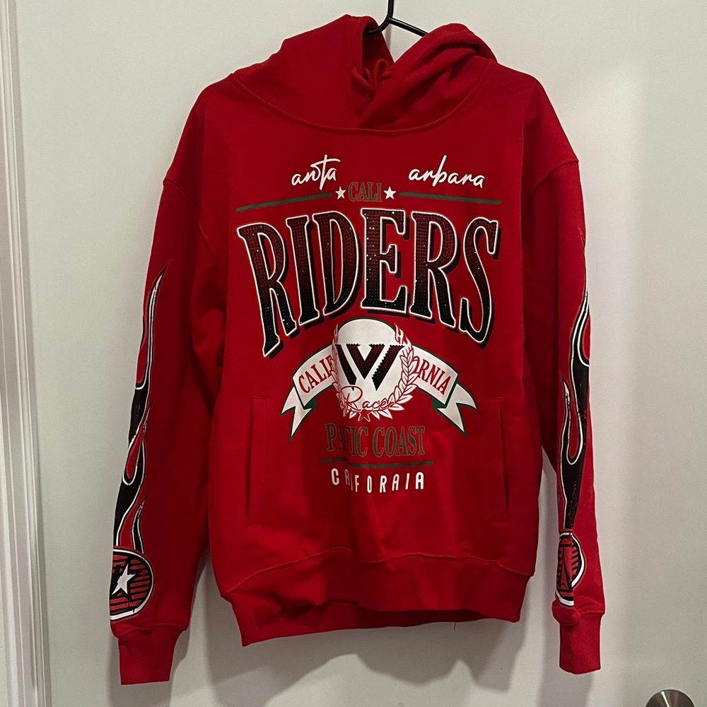 Watson Rhinestone Riders California Red Graphic Hoodie 🔥🔥🔥🔥